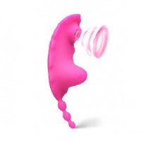 APP Compatible Wearable Vibrator, 9 Function, with Sucking Function, PINK